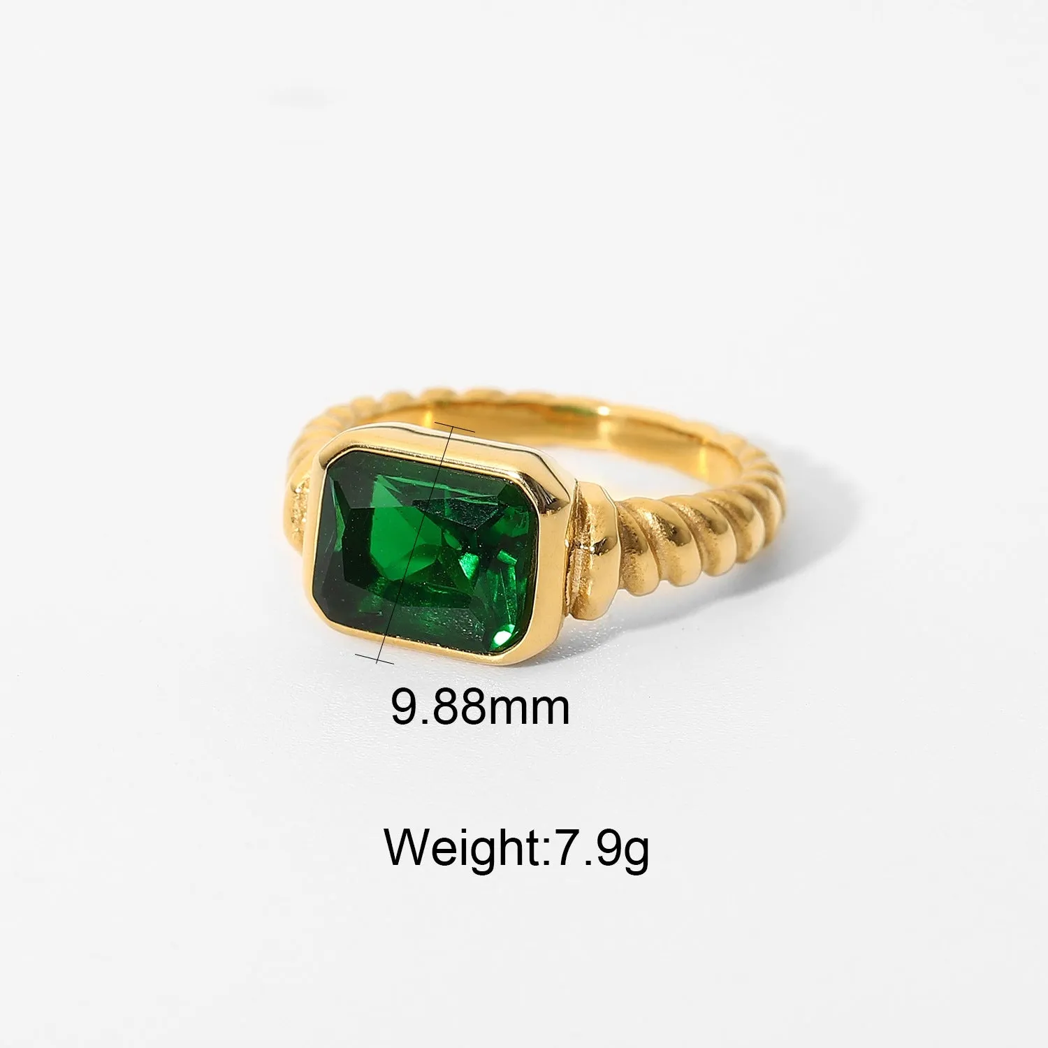 18K Gold Exquisite Atmospheric Inlaid Zircon Design Ring