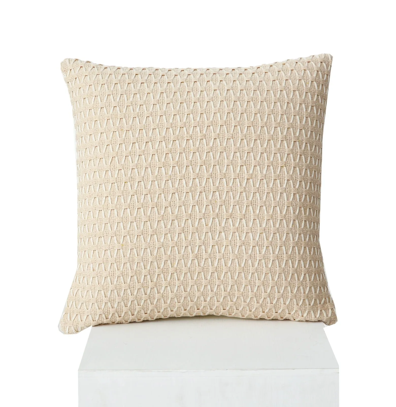 2 PCs 3D Embroidered Cushions-Beige