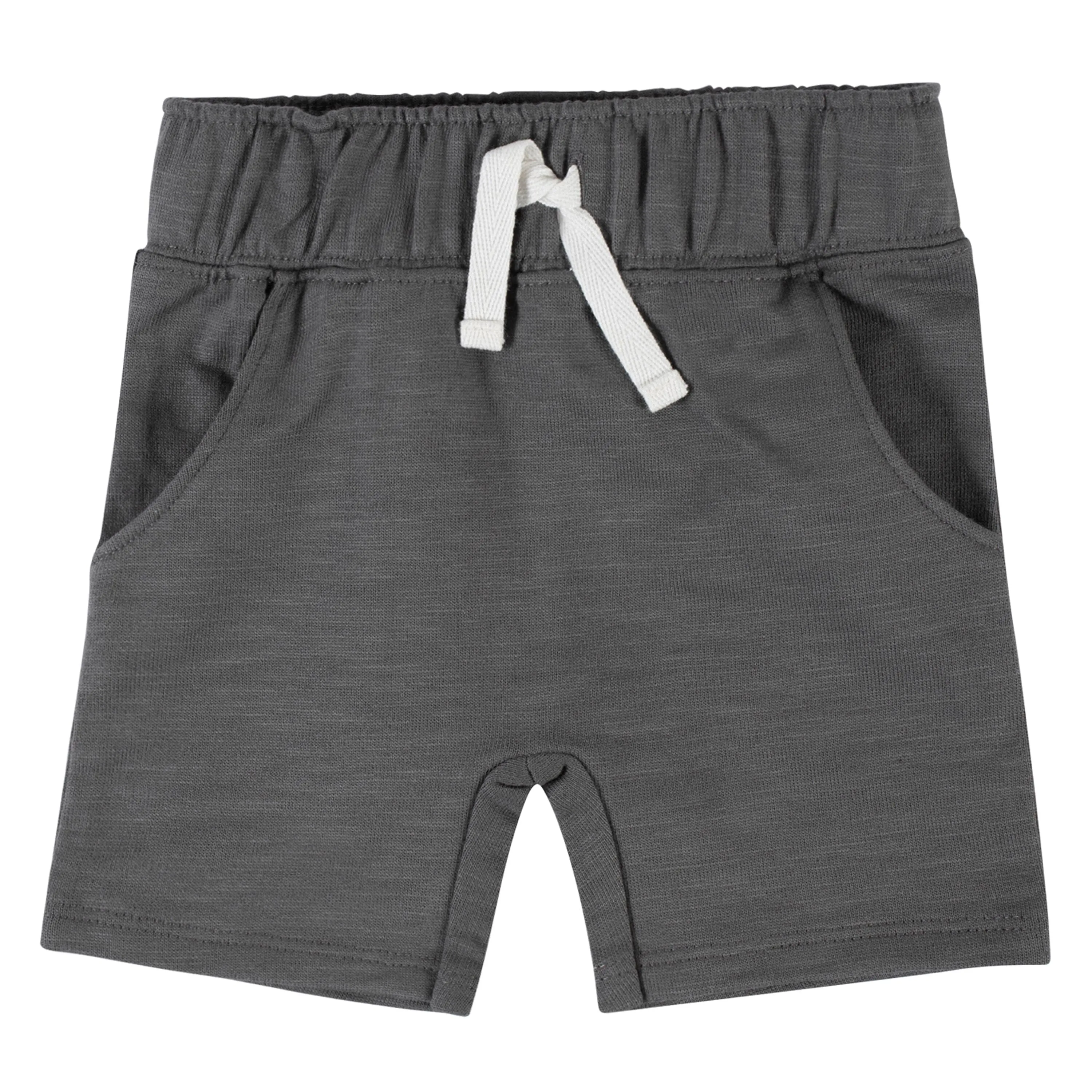 2-Piece Baby Boys Grey Charcoal Top & Shorts Set