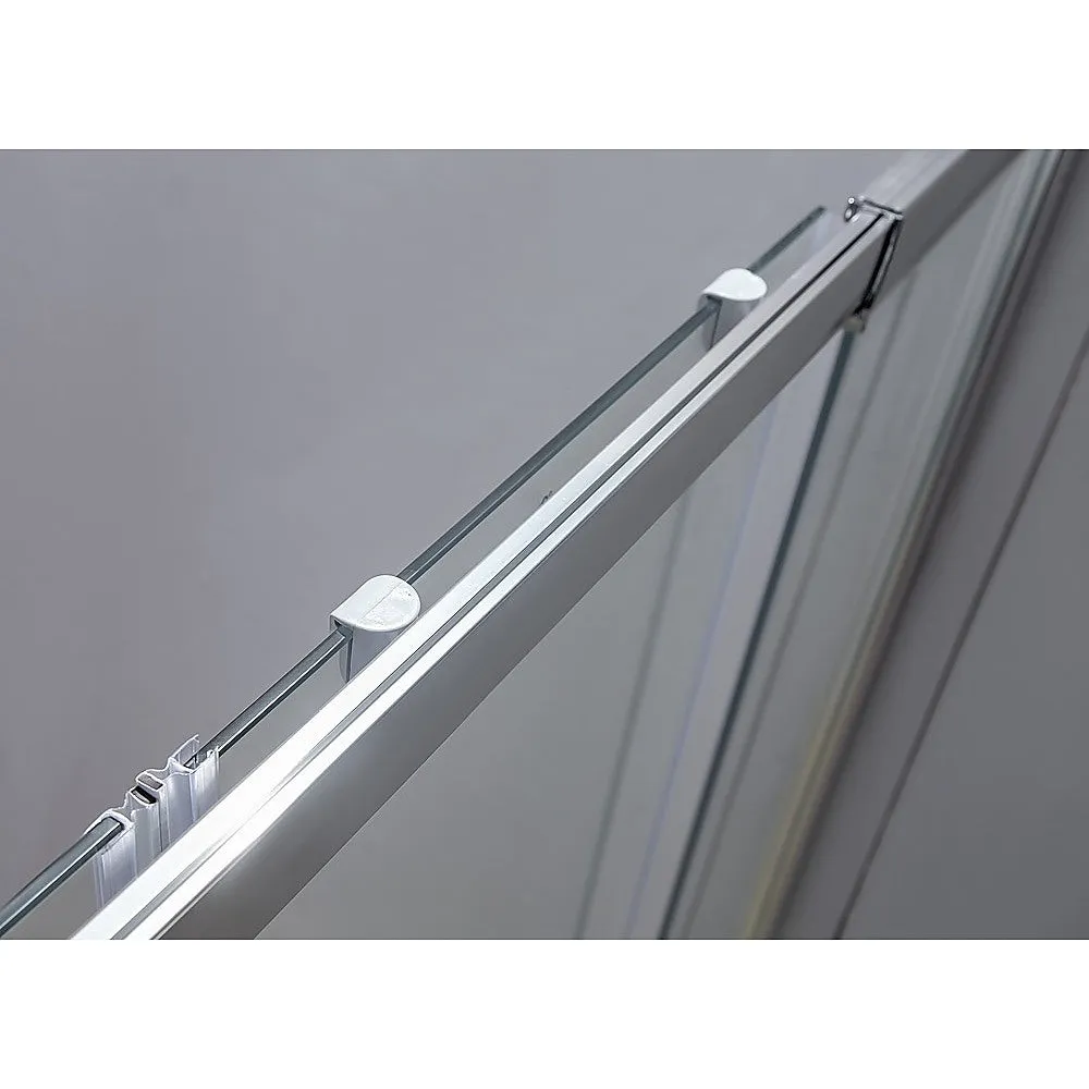 Adjustable Safety Glass Sliding Shower Screen, Chrome Finish