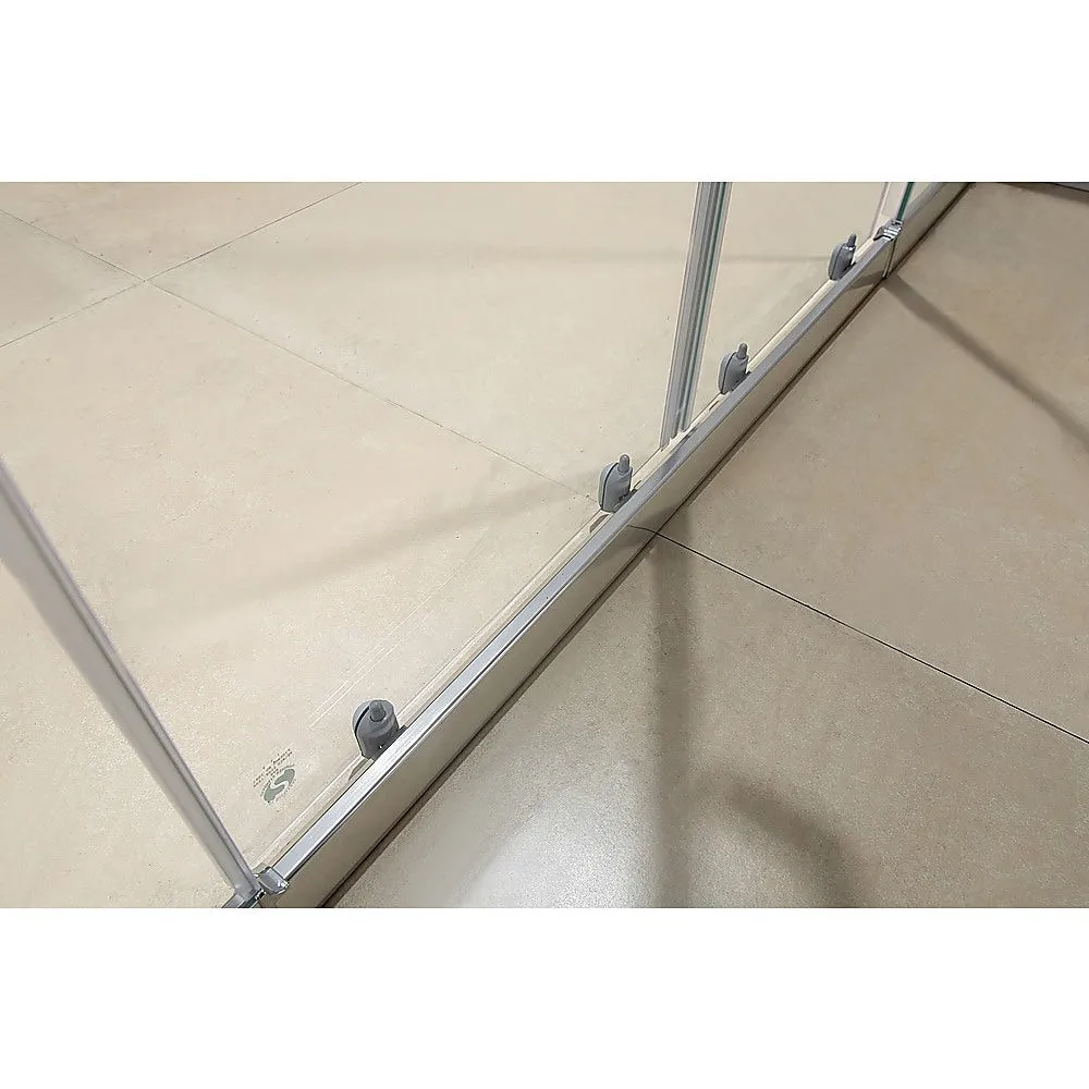 Adjustable Safety Glass Sliding Shower Screen, Chrome Finish