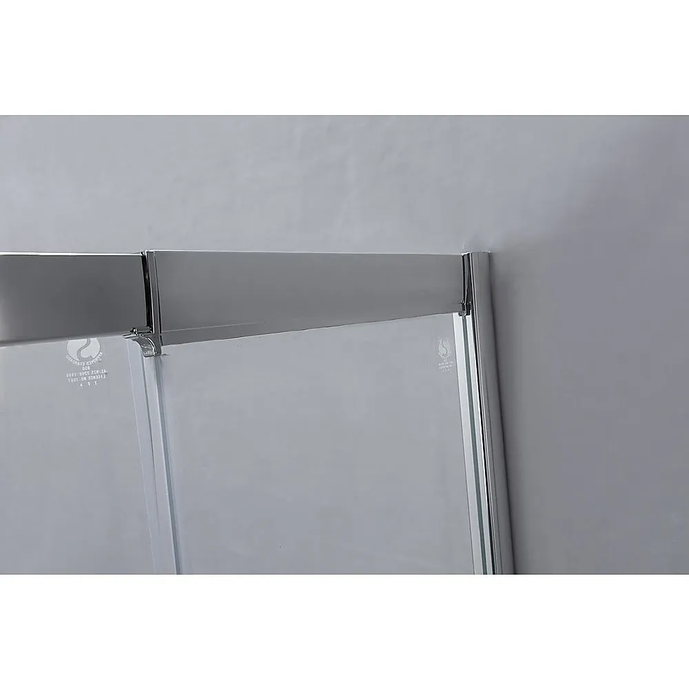 Adjustable Safety Glass Sliding Shower Screen, Chrome Finish