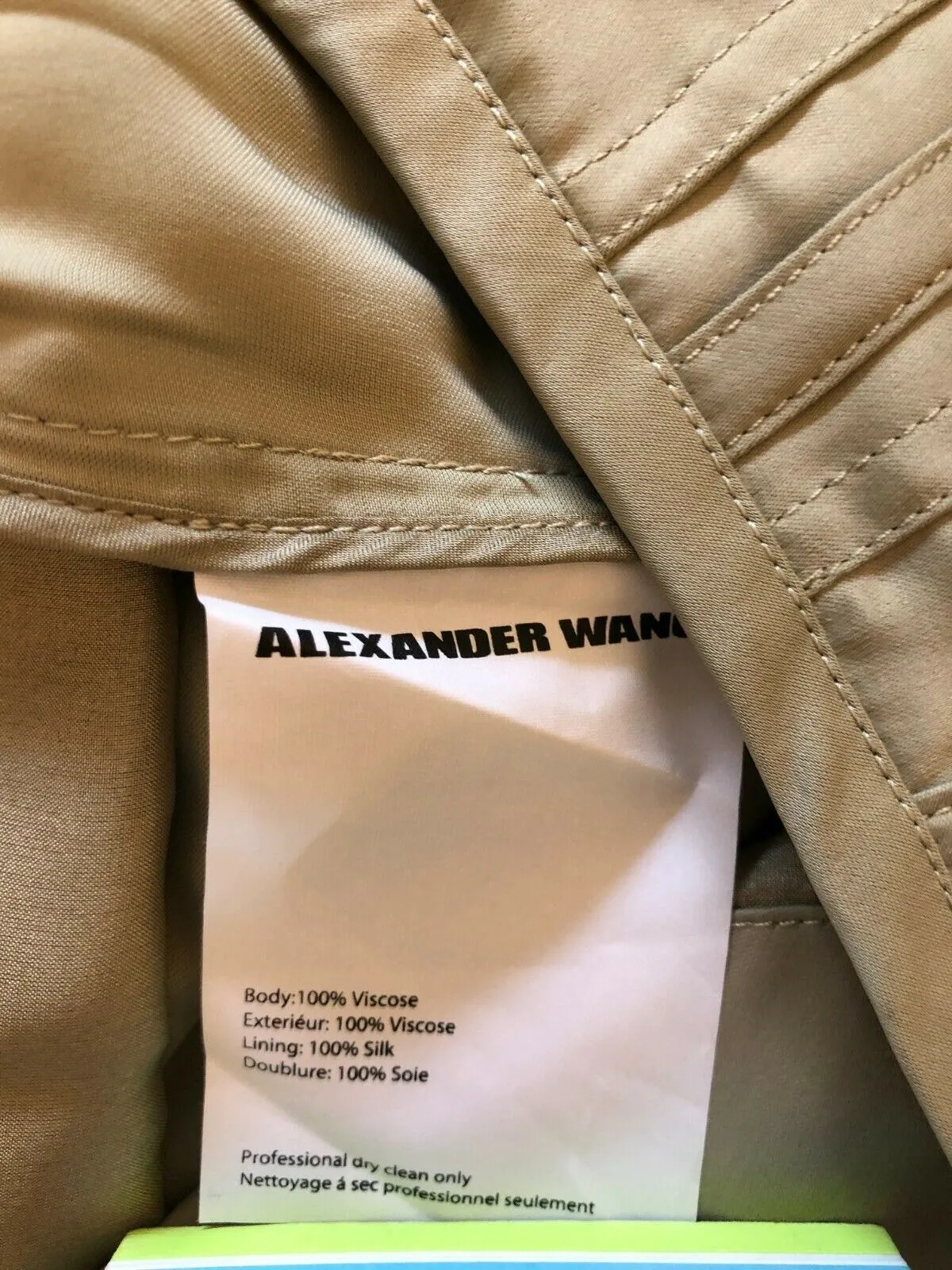 Alexander Wang Pale Khaki Silky Satin Shorts Size UK 12 US 8 EU 40