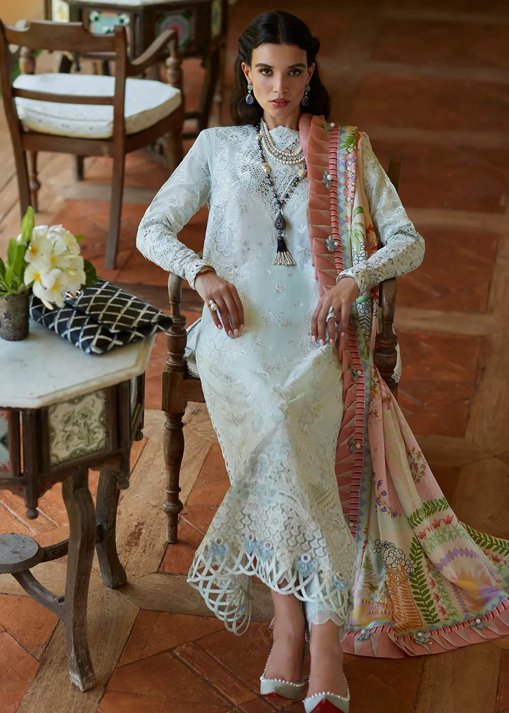 Aqua Blue Lawn Suit - Elan - Luxury Lawn '23 - KAIA-EL23-07B