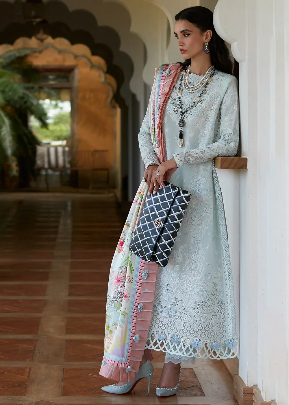 Aqua Blue Lawn Suit - Elan - Luxury Lawn '23 - KAIA-EL23-07B