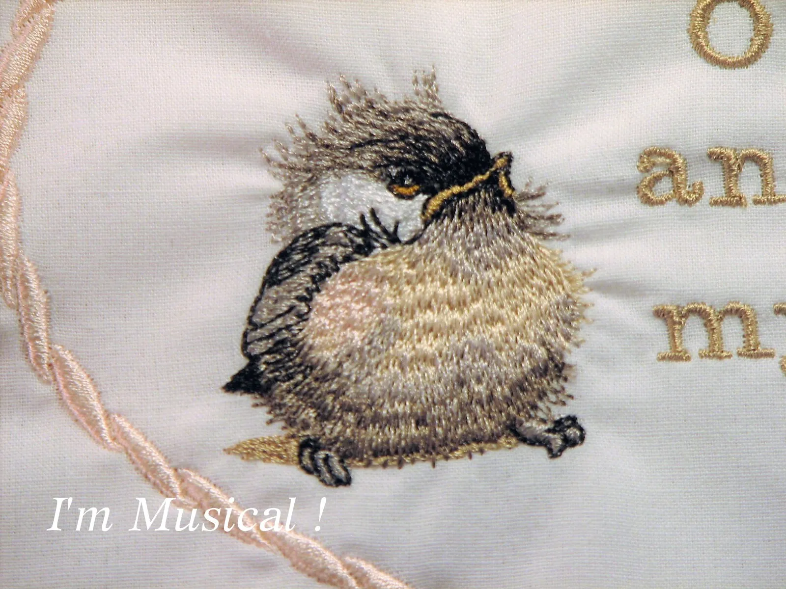 Baby Bird Music Box Pillow -- Personalized Embroidered MUSICAL Keepsake