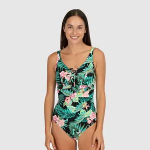 Baku E/F Lace Up Front One Piece - Bermuda