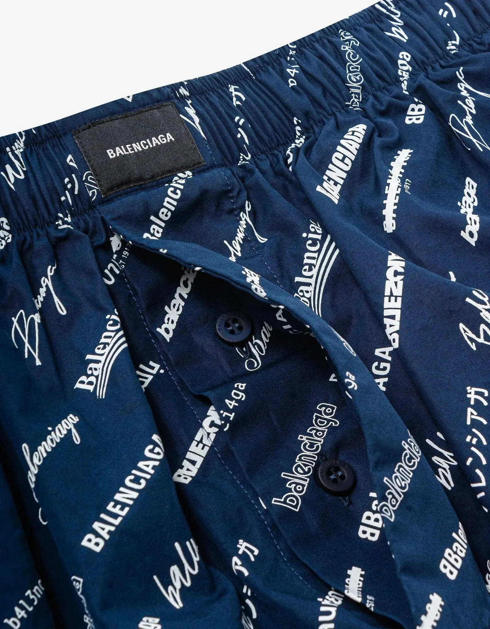 Balenciaga Blue Logomania Pyjama Shorts