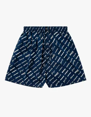 Balenciaga Blue Logomania Pyjama Shorts