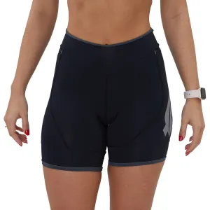 Bermuda Run Fit Fem l Preta detalhe estanho