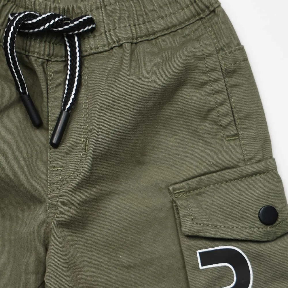 Black & Green Cargo Shorts