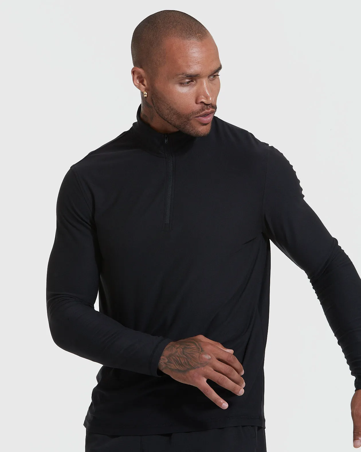 Black & Light Heather Gray Active Quarter Zip 2-Pack