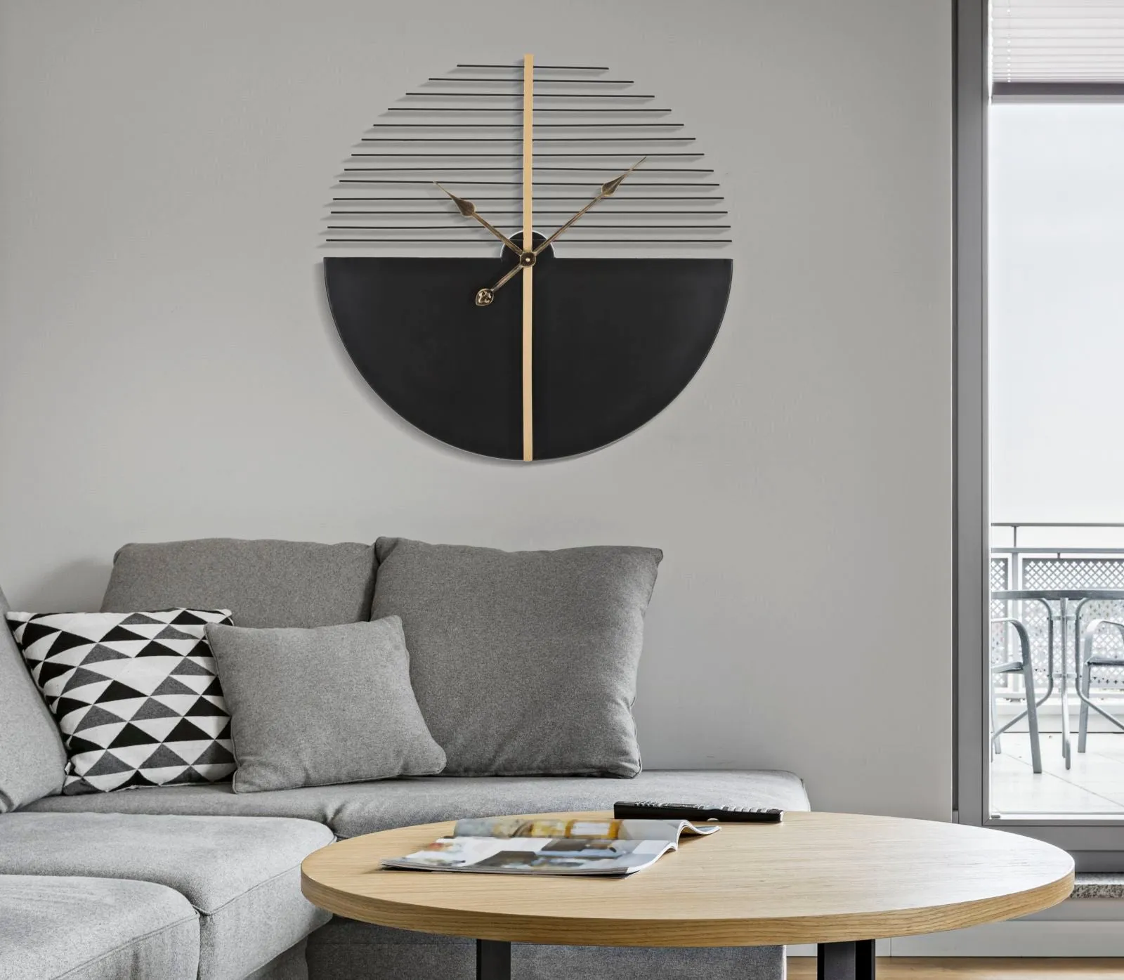 Black & White Geometric Modern Wall Clock