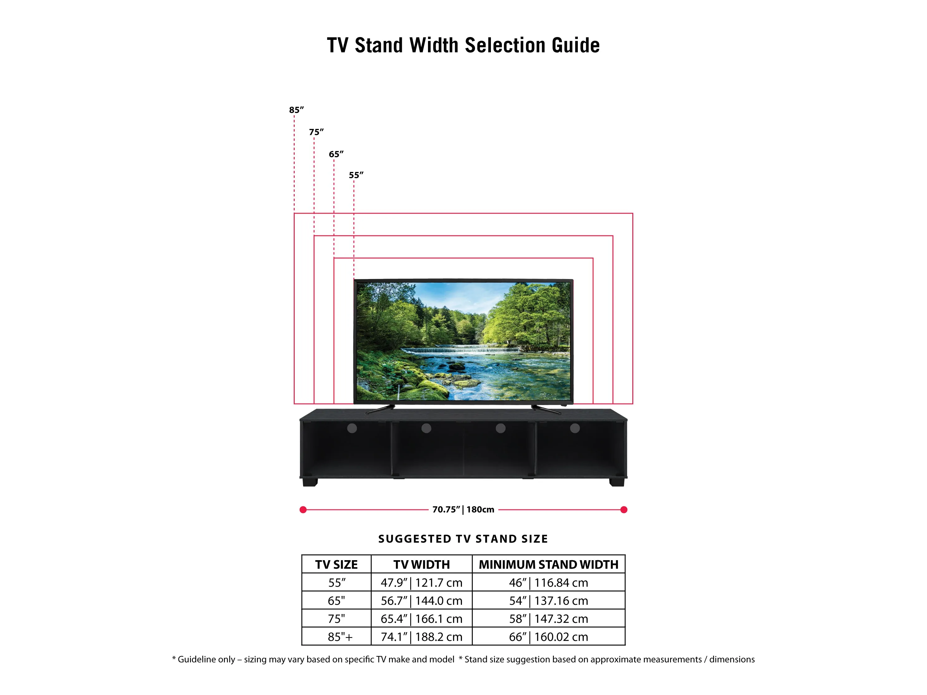 Black Glass TV Stand, TV's up to 85"