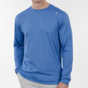 Blitz Tech Long Sleeve Tee | Heather - Bunker Blue/Lavender Blue