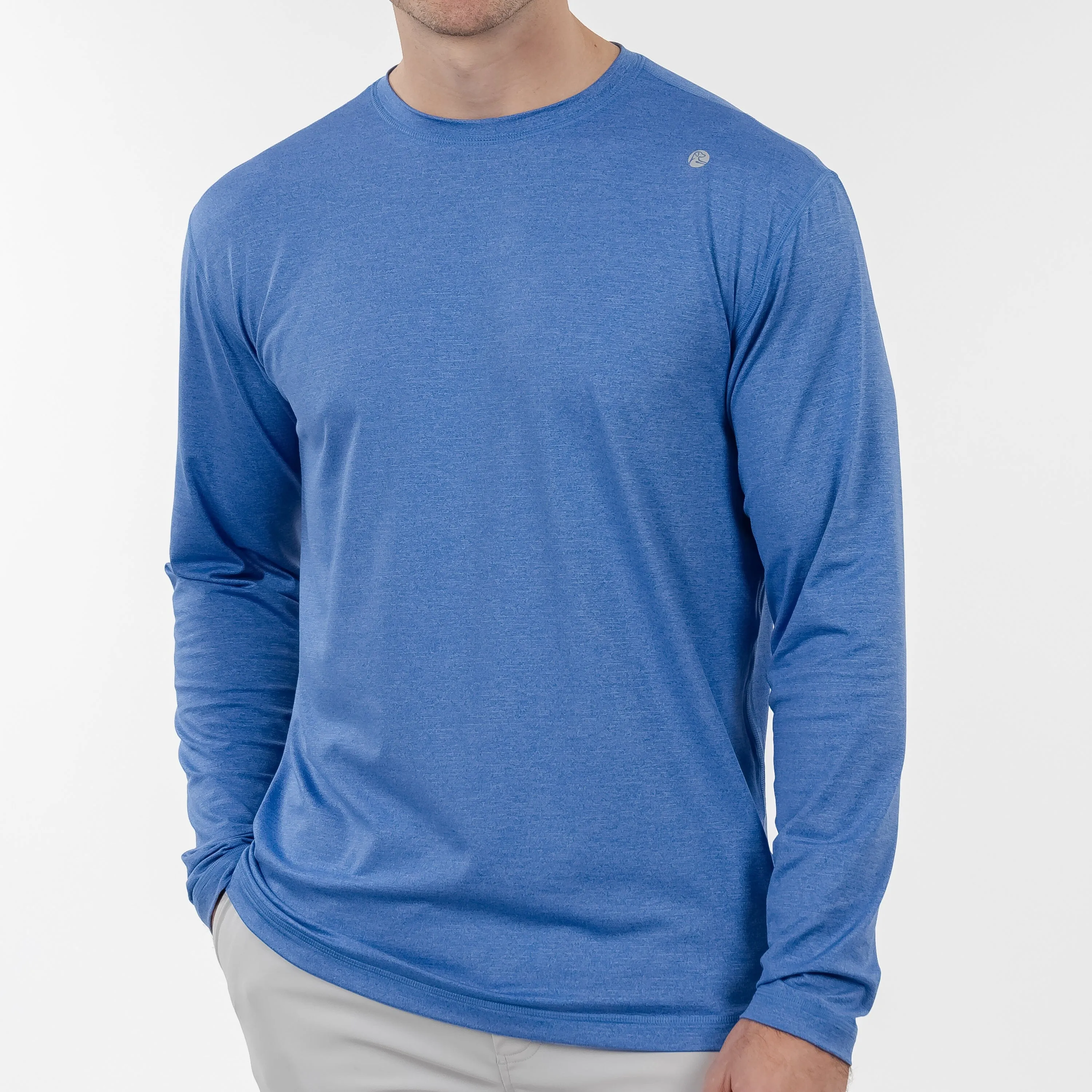 Blitz Tech Long Sleeve Tee | Heather - Bunker Blue/Lavender Blue