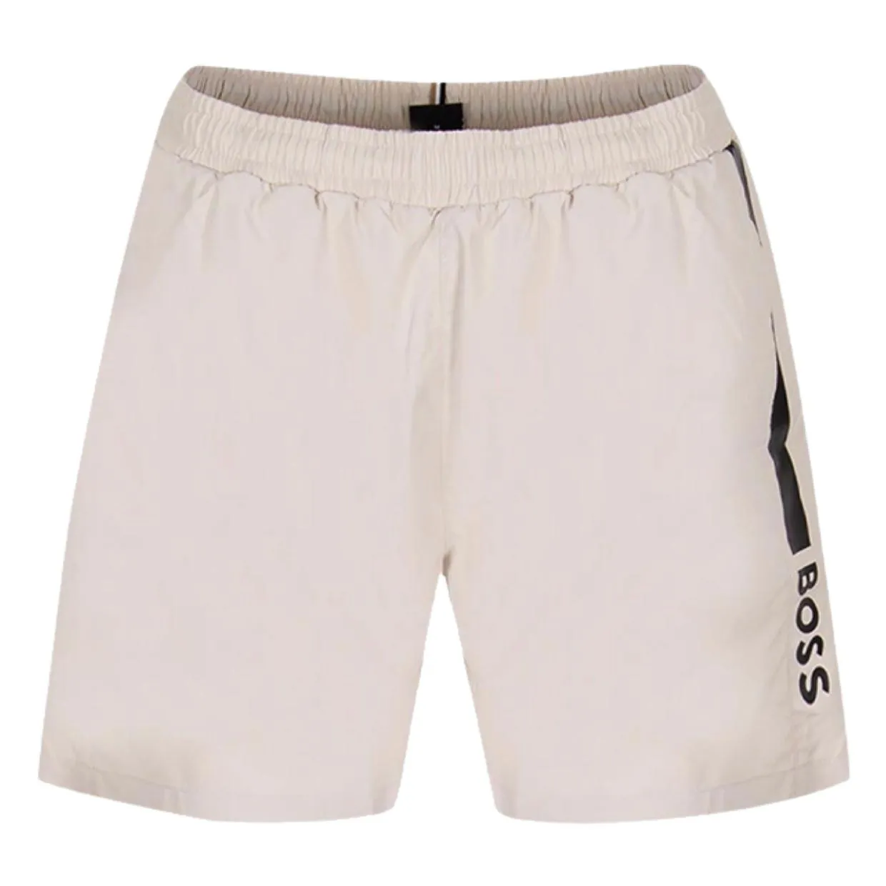 BOSS Dolphin Printed Logo Beige Swim Shorts