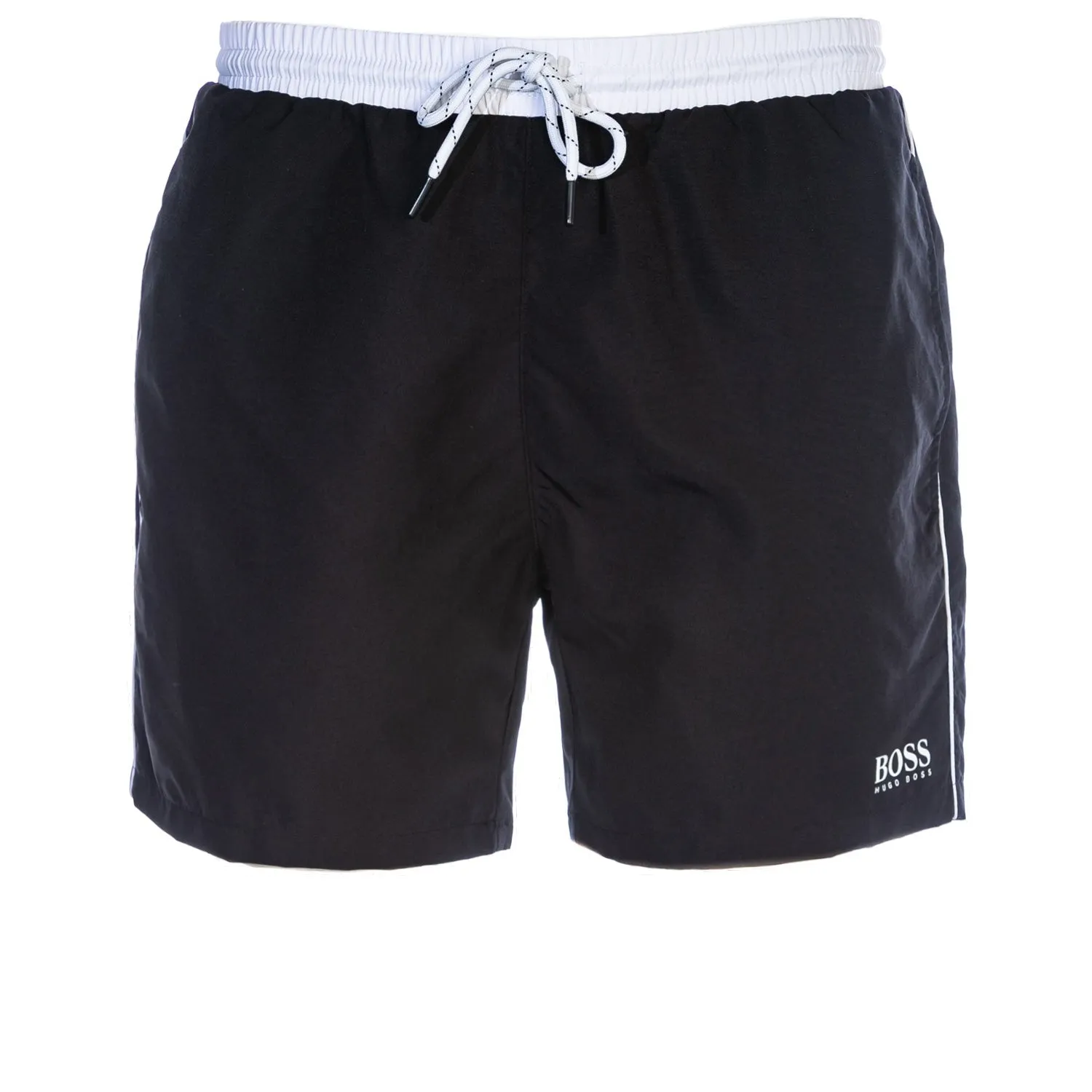 BOSS Starfish Swim Short in Black & White