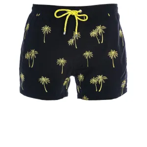 BOSS White Shark Swim Short in Black & Yellow