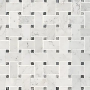 Carrara White Basketweave Pattern - Stone Tile