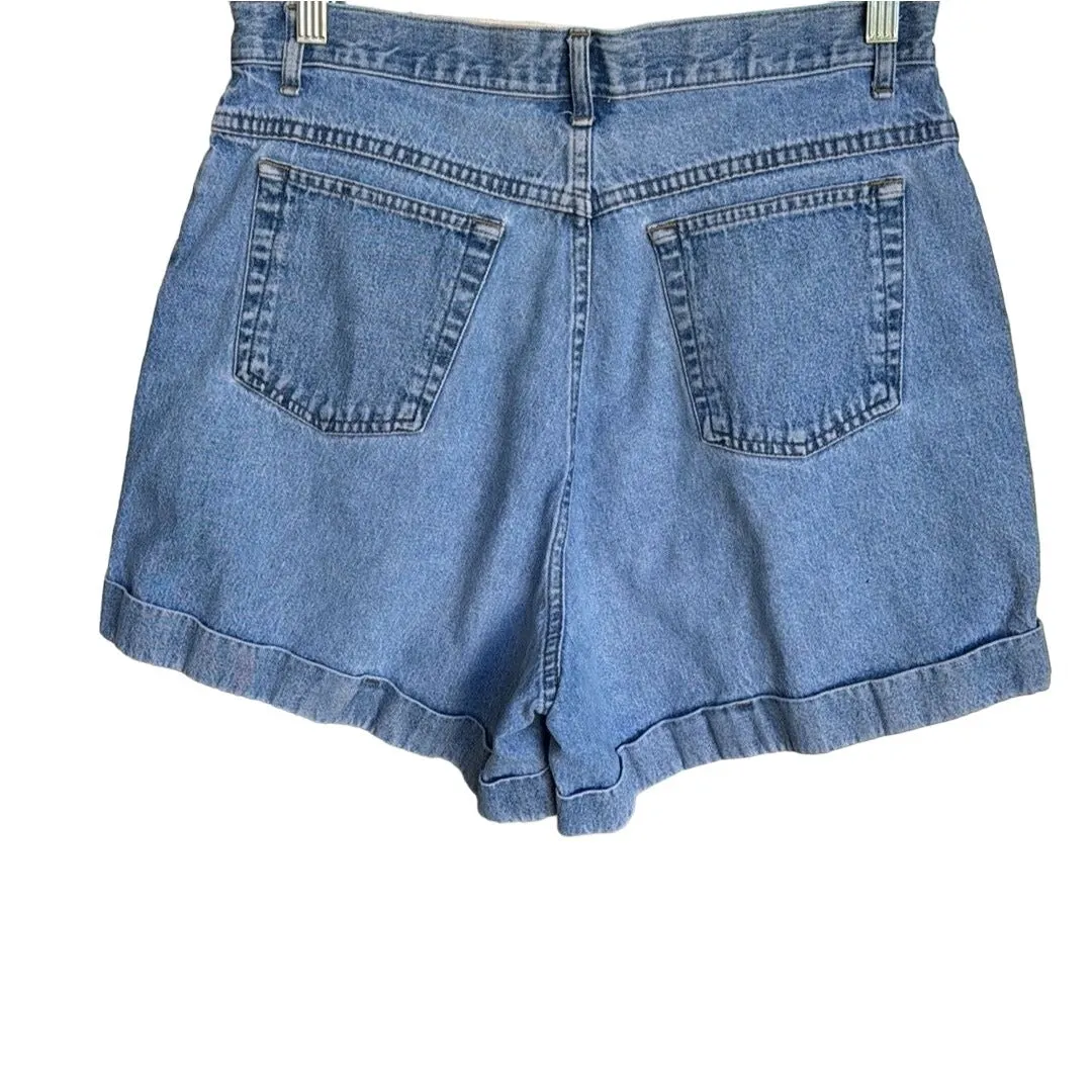 Cenza By Palmetto's Vintage Women's High Waist Cuffed Hem 5 Pocket Denim Shorts