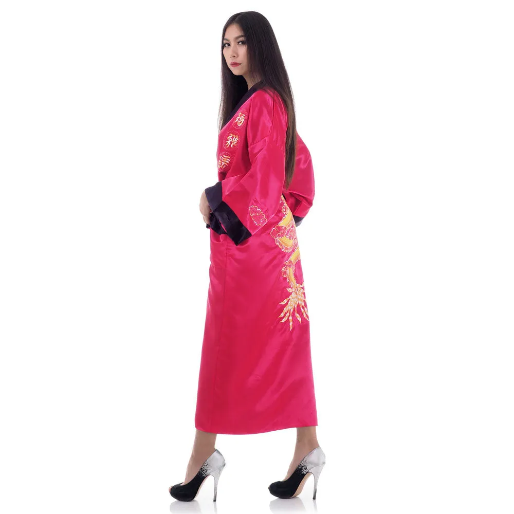 Crimson Dragon Women’s Reversible Kimono Robe