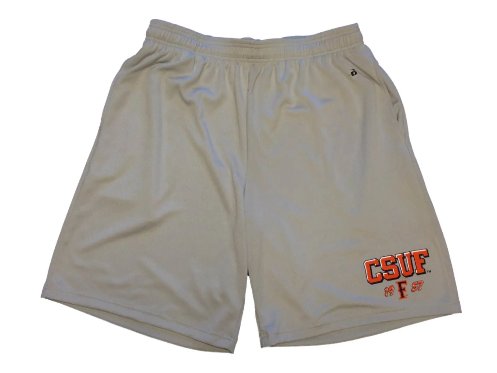 CSFU Titans Badger Sport Gray Drawstring Athletic Shorts with Pockets (L)