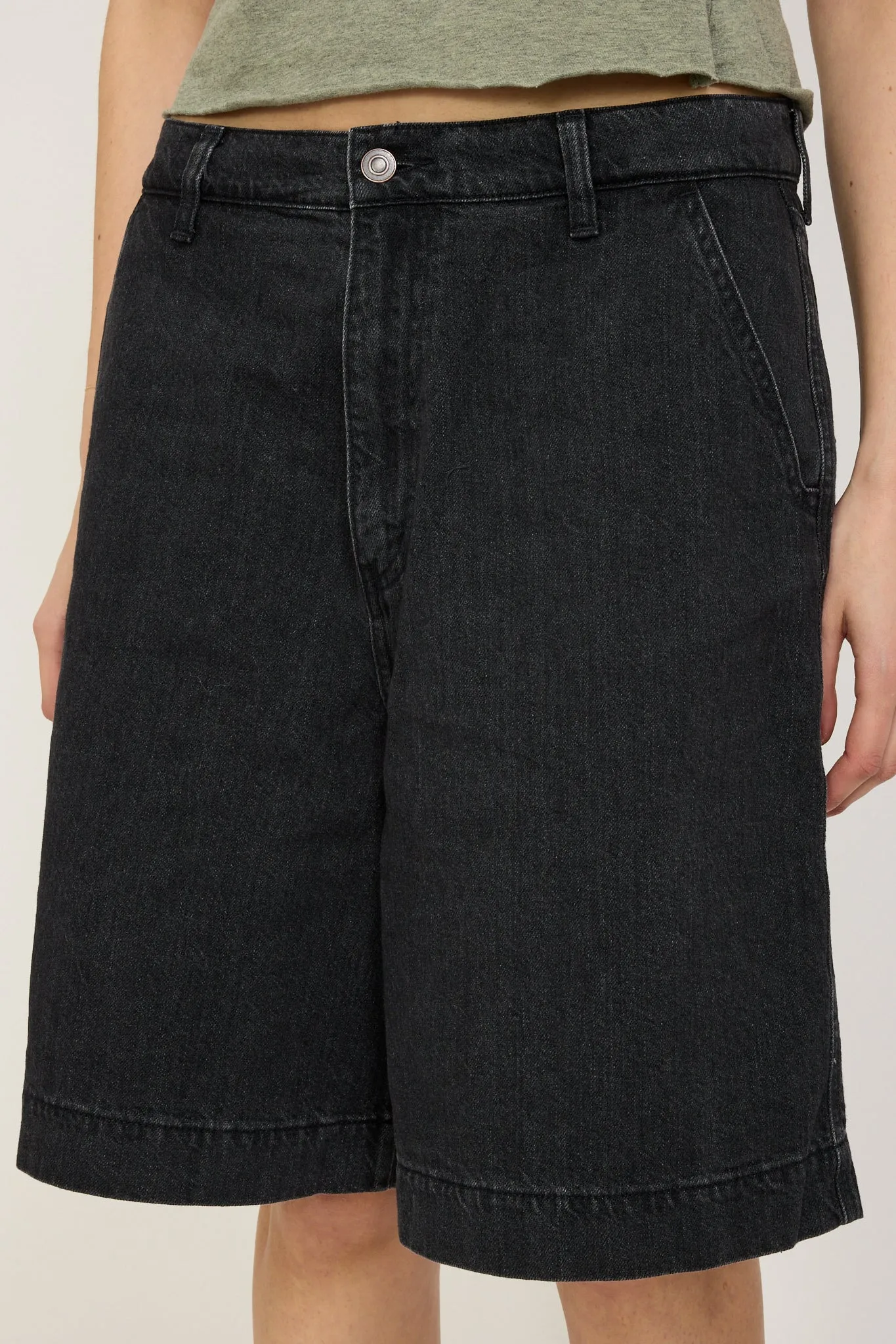 Denim Bermuda Short Washed Black