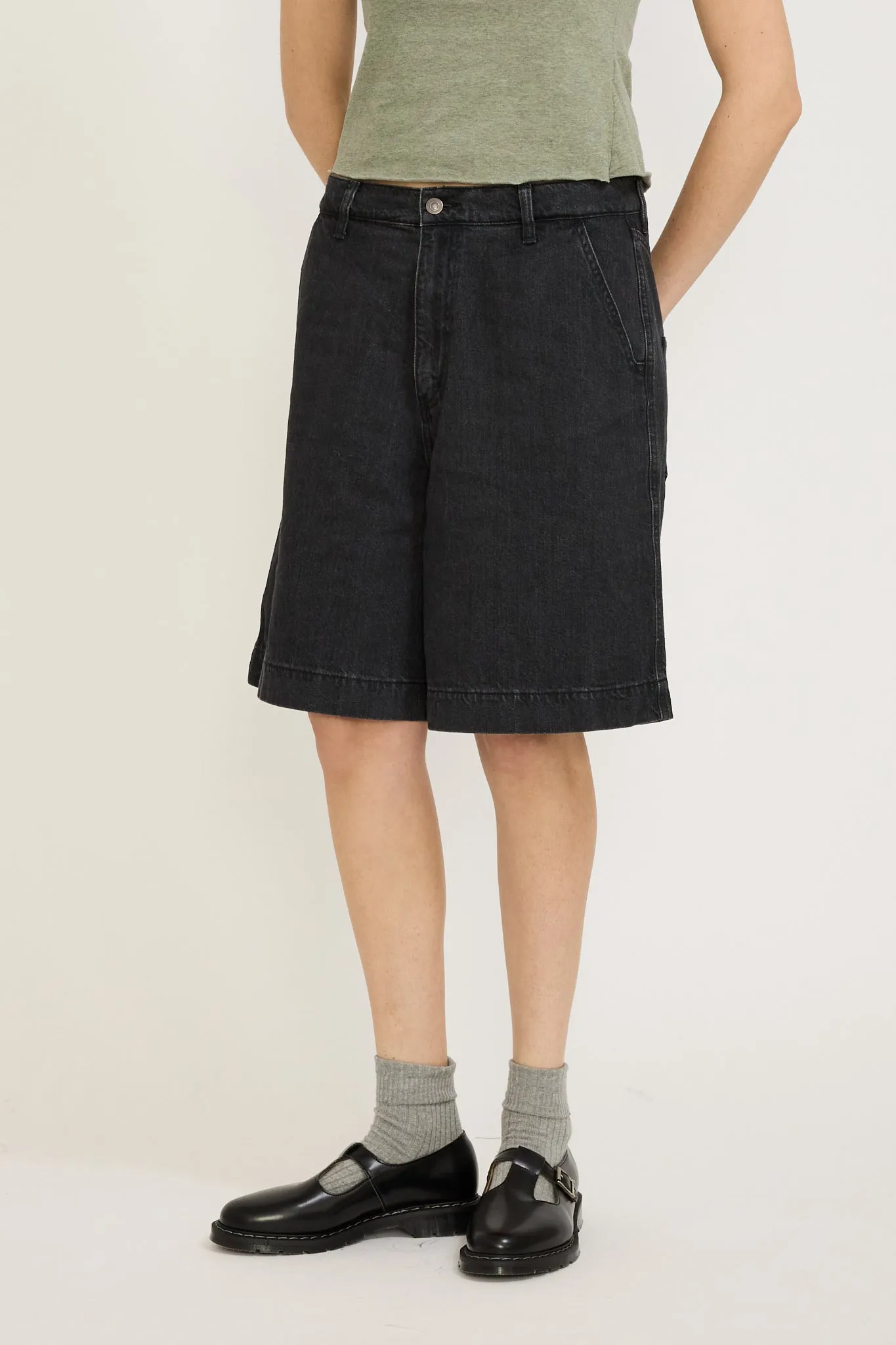 Denim Bermuda Short Washed Black