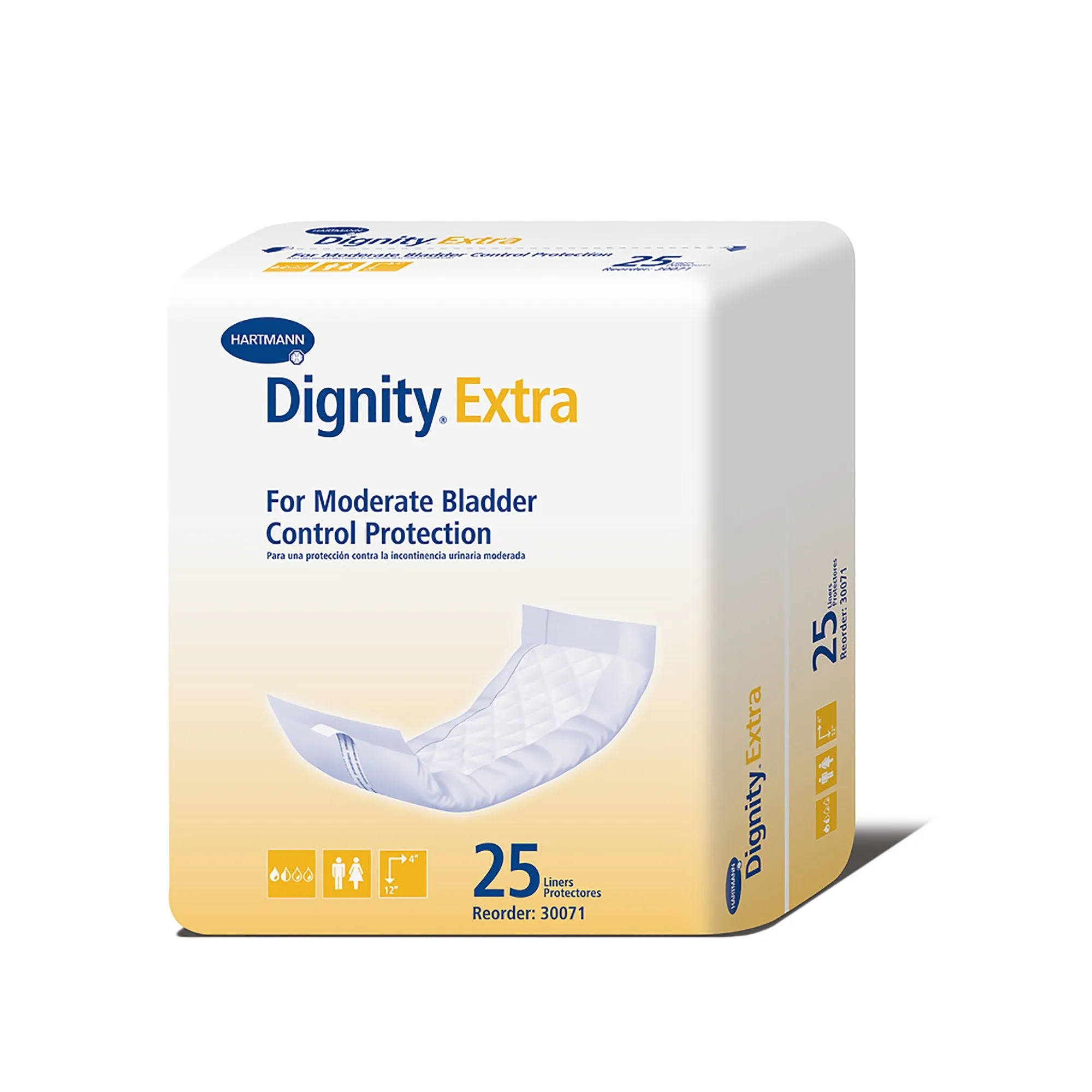 Dignity® Extra™ For Moderate Incontinence Liner, 12-Inch Length