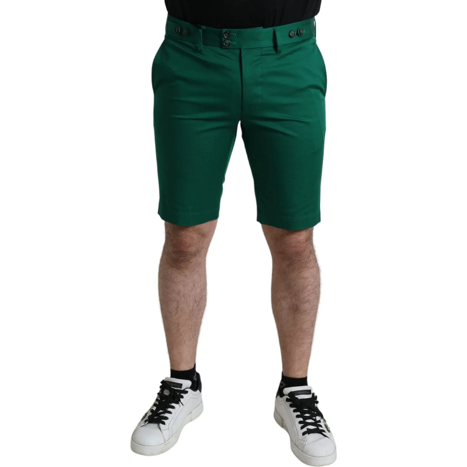 Dolce & Gabbana Elegant Deep Green Cotton Bermuda Shorts