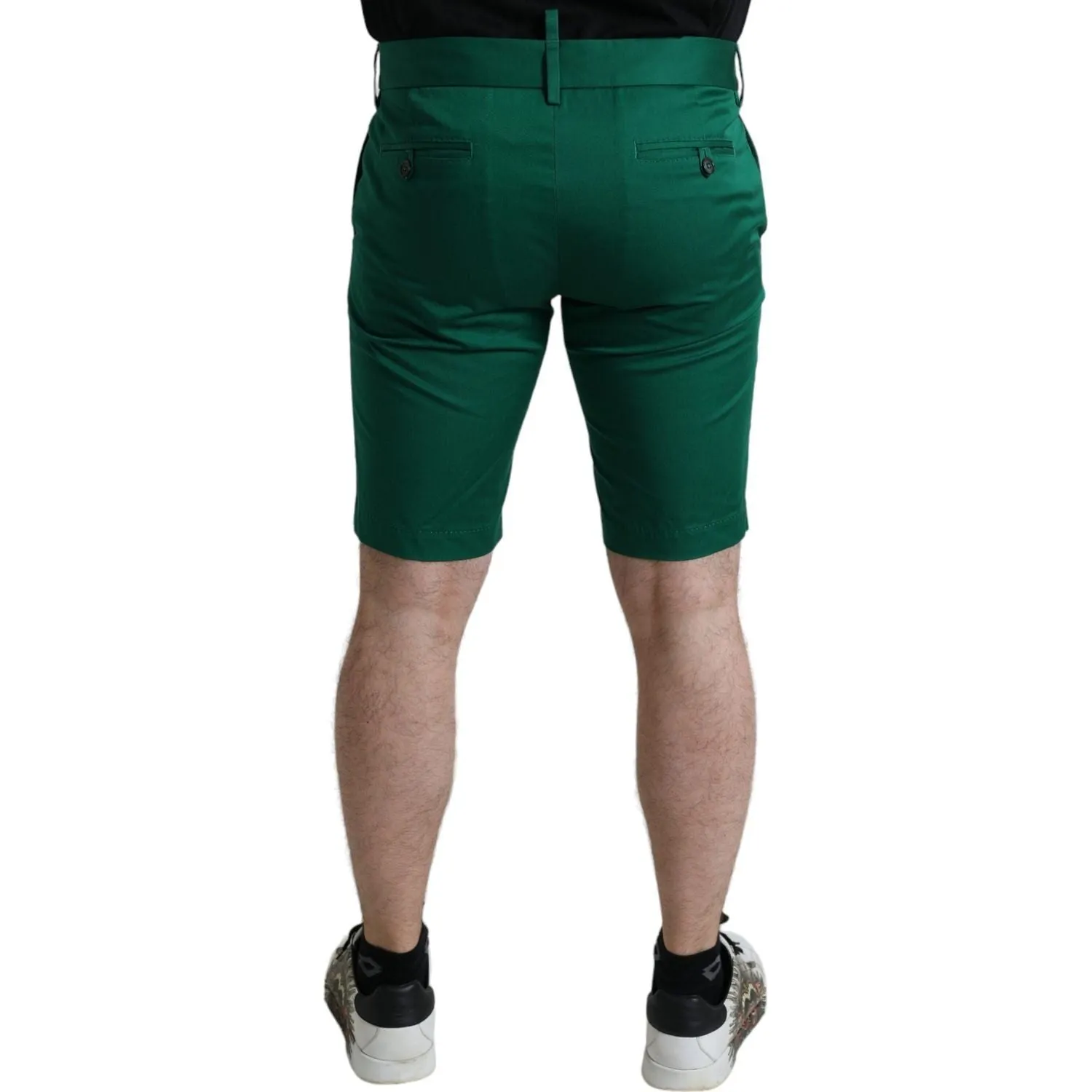 Dolce & Gabbana Elegant Deep Green Cotton Bermuda Shorts