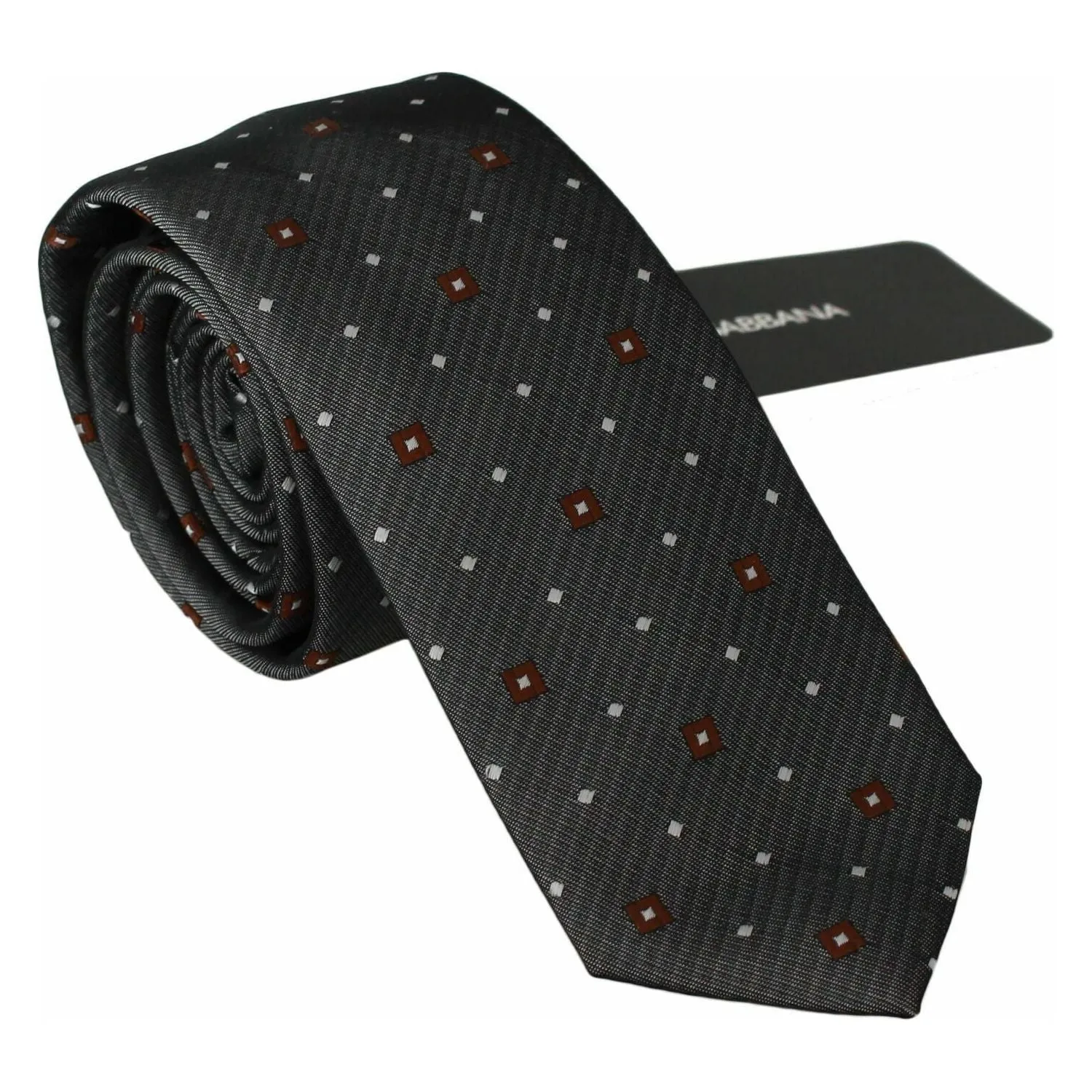 Elegant Gray Patterned Silk Blend Neck Tie by Dolce & Gabbana - Sophisticated Accessories for Men