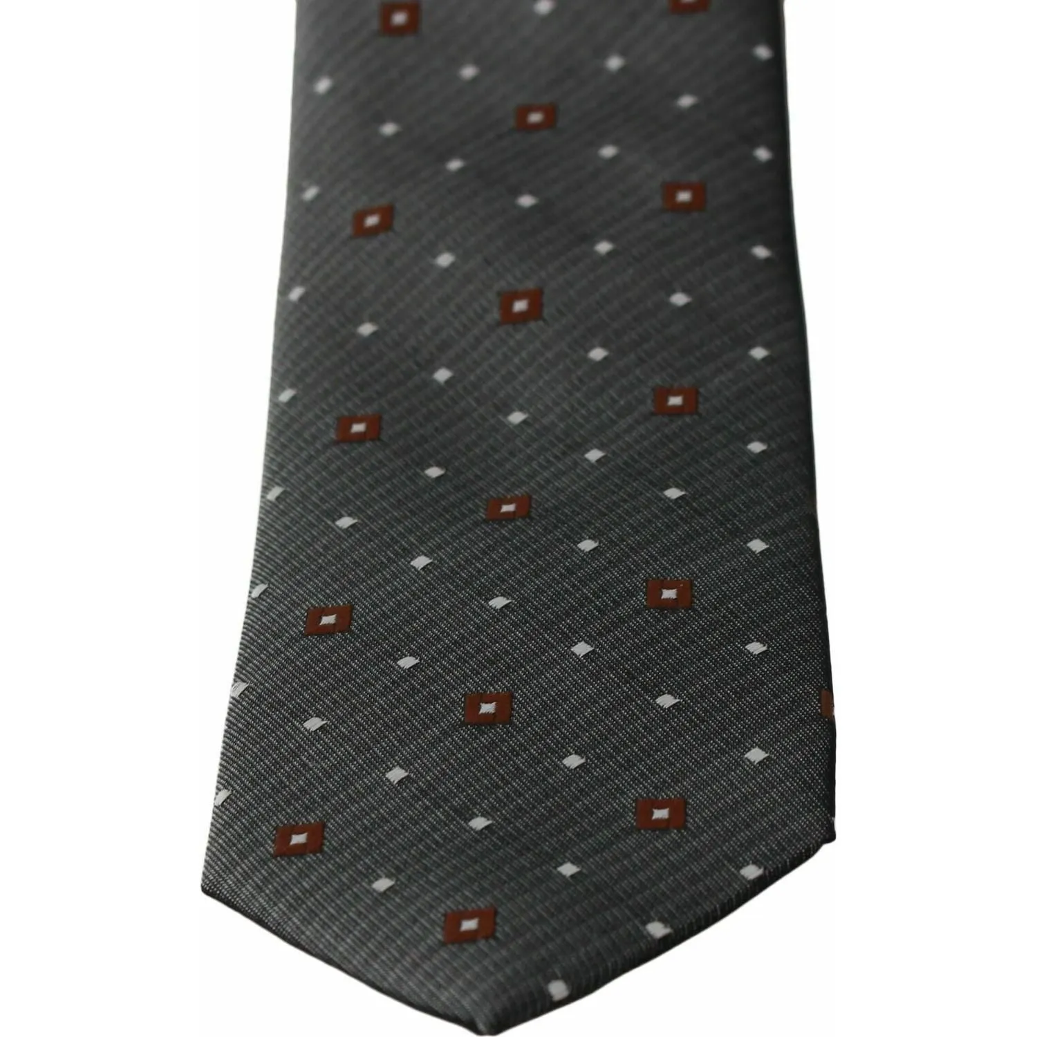 Elegant Gray Patterned Silk Blend Neck Tie by Dolce & Gabbana - Sophisticated Accessories for Men