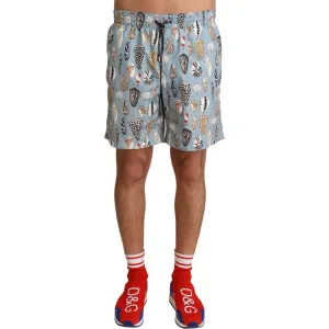 Dolce & Gabbana Elegant Seashell Print Swim Trunks