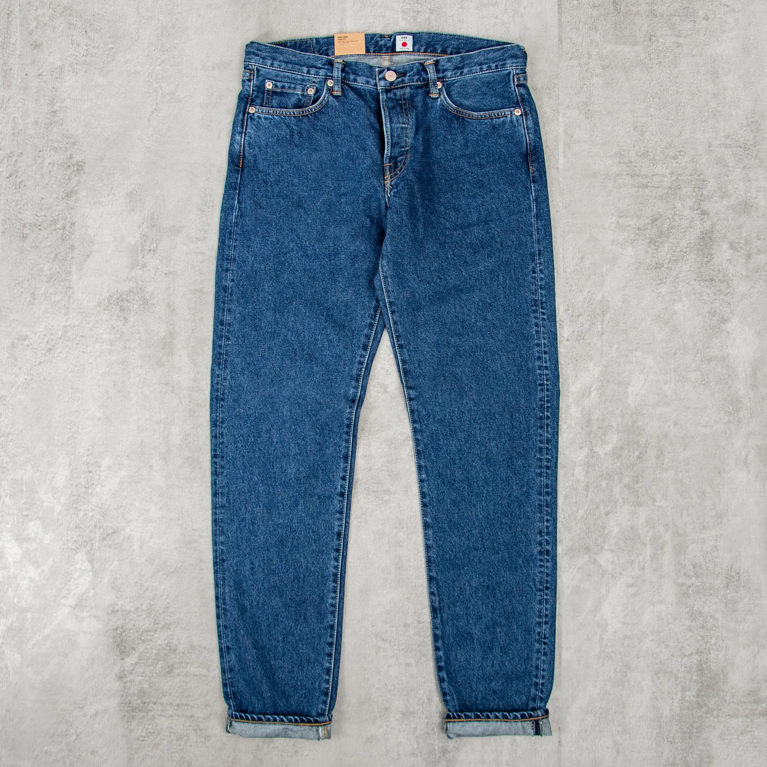 Edwin Regular Tapered Jeans Kaihara Opened Denim - Blue Mid Used