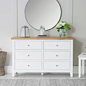 Elodie Snow White Oak 6 Drawer Chest