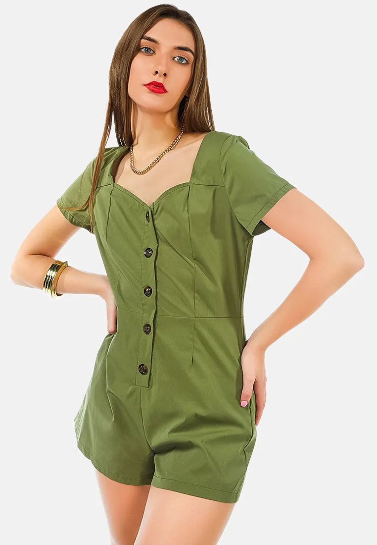 Fair Play Button-Up Romper