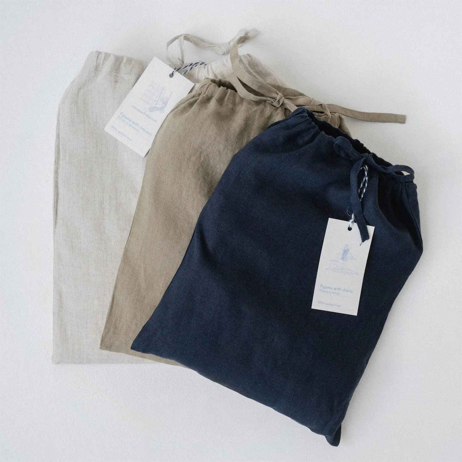 Fern Bilberry Blue Linen Pyjama Set