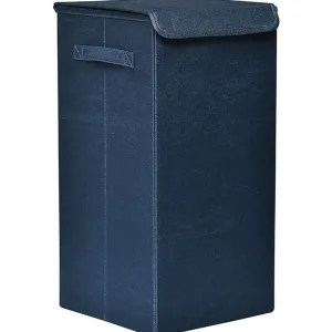 Foldable Laundry Basket with Polyester Fabric - Denim