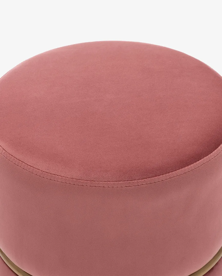 Grand Rapids Round Velvet Ottoman