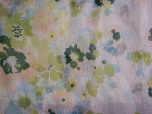 Green Floral Crinkle - Printed Chiffon Scarf