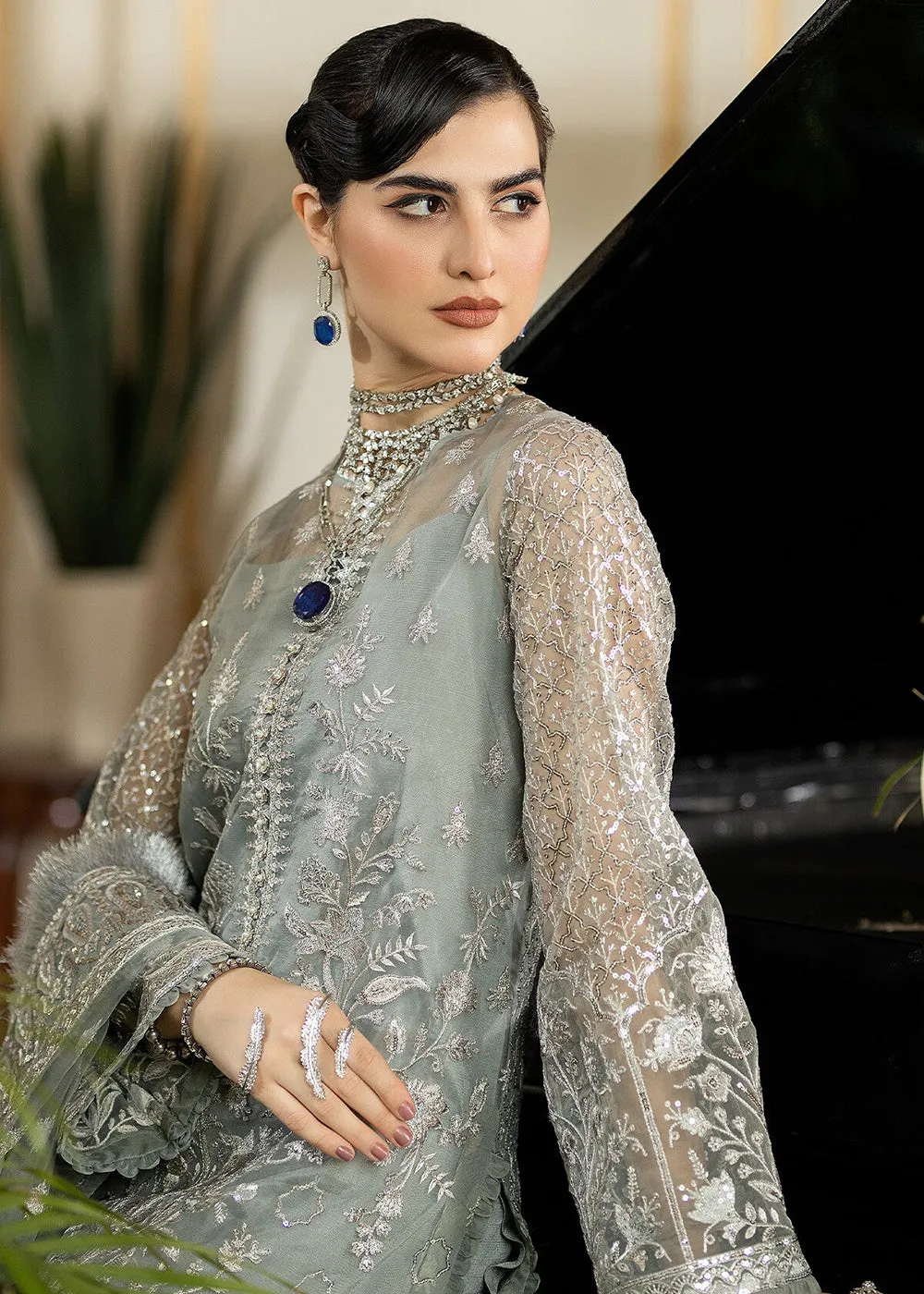 Grey Wedding Formal Suit | Imrozia Premium | Jhalak '23 | I-179 - INAAYAT