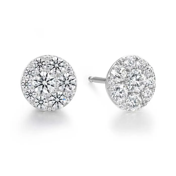 Hearts On Fire .45-.55CTW Tessa Diamond Circle Earrings in 18K White Gold