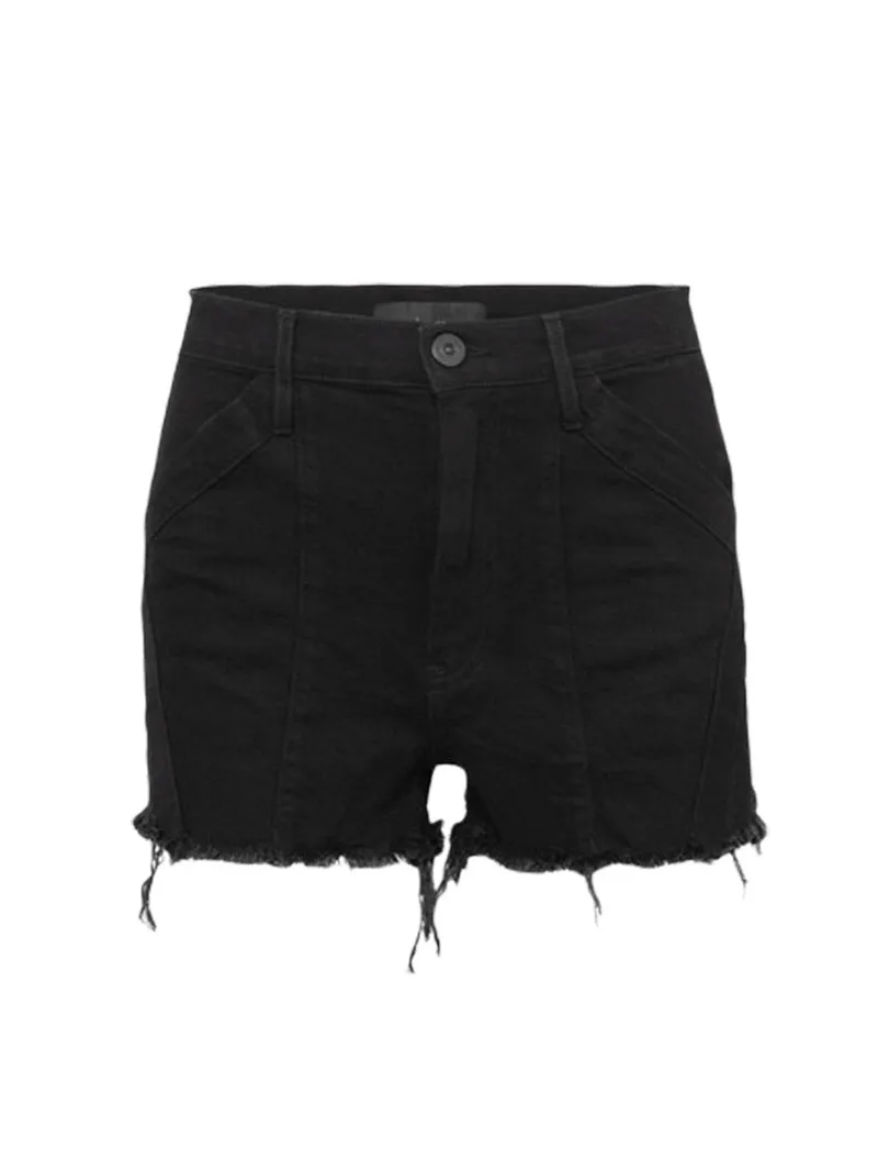 Jason Wu paneled frayed denim shorts