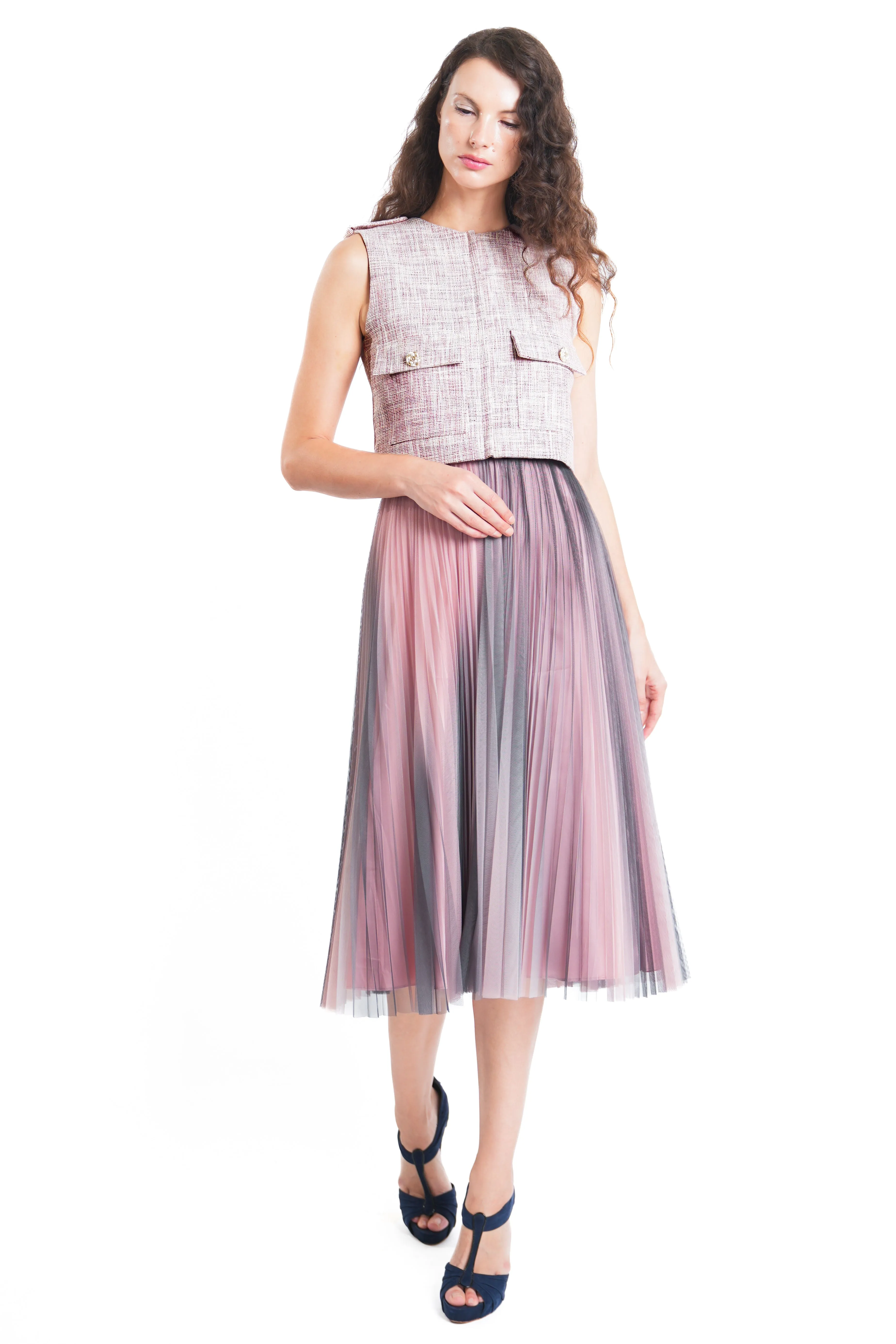 Jayden II Gradation Tulle Pleated Skirt