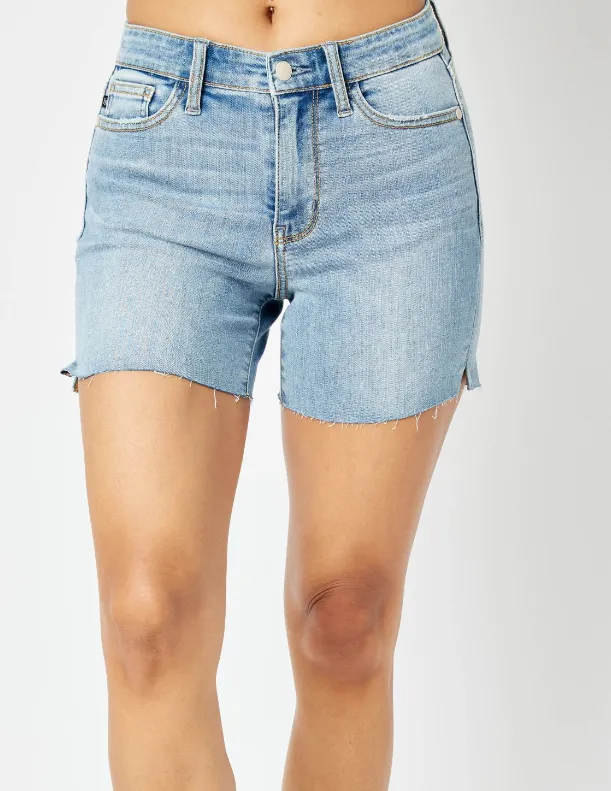 Judy Blue Mid Rise Cut Off Shorts