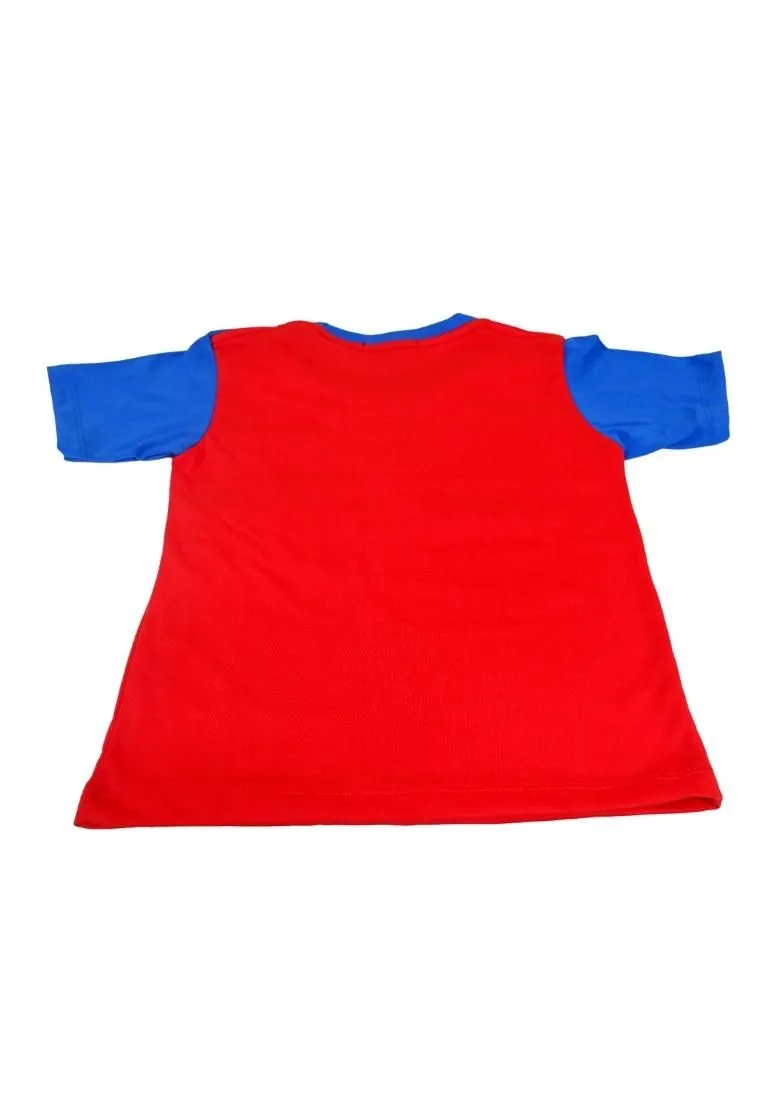 Landmark Short Set Bubble Blue/Red with Tennis-Print Pocket Tshirt