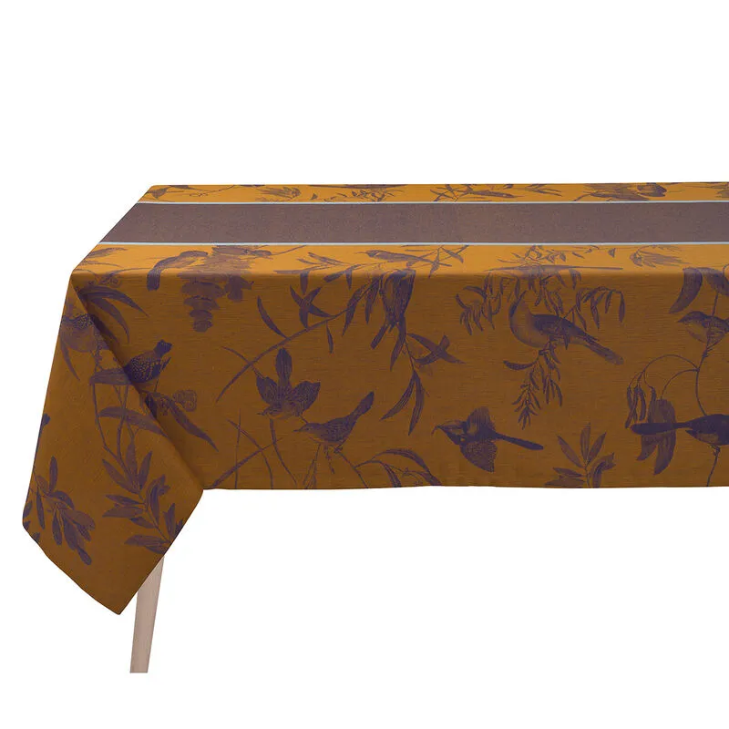 Le Jacquard Francais Tablecloth "Le Voliere" Turmeric