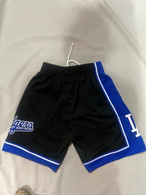 Los Angeles Dodgers MLB Mitchell & Ness Cooperstown Collection Mens Mesh Shorts Black/Royal Blue